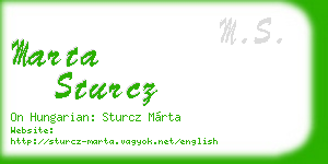 marta sturcz business card