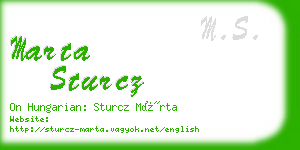 marta sturcz business card